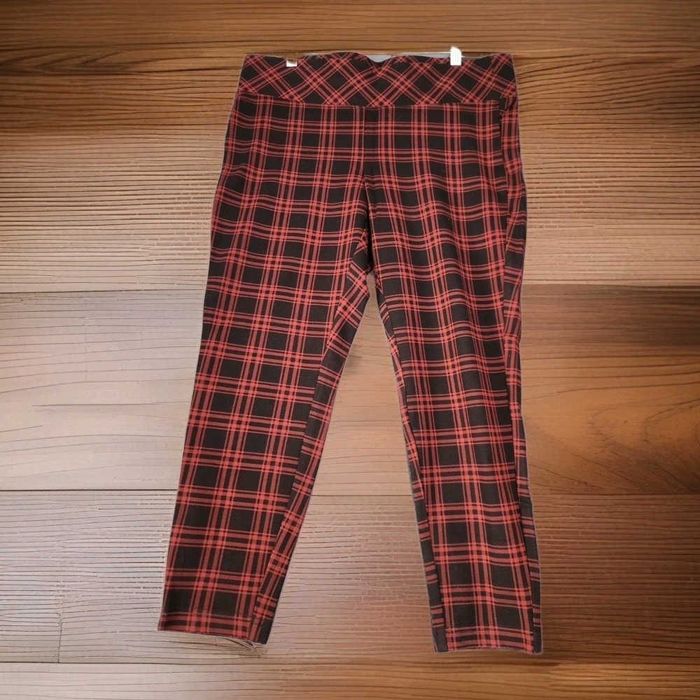 NWT Torrid 1X Pants Slim Fix Technology Plaid Pixie Ankle Skinny Pull On Legging